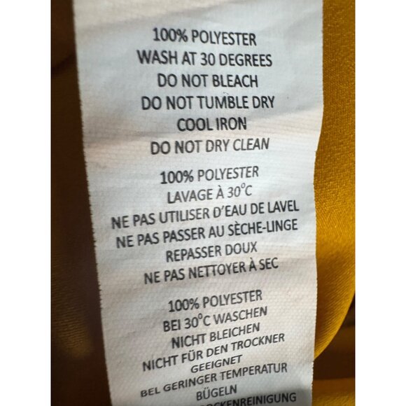 2/$25 Boohoo 14 Deep Mustard Yellow Long Sleeve Jumpsuit Polyester - Picture 16 of 16